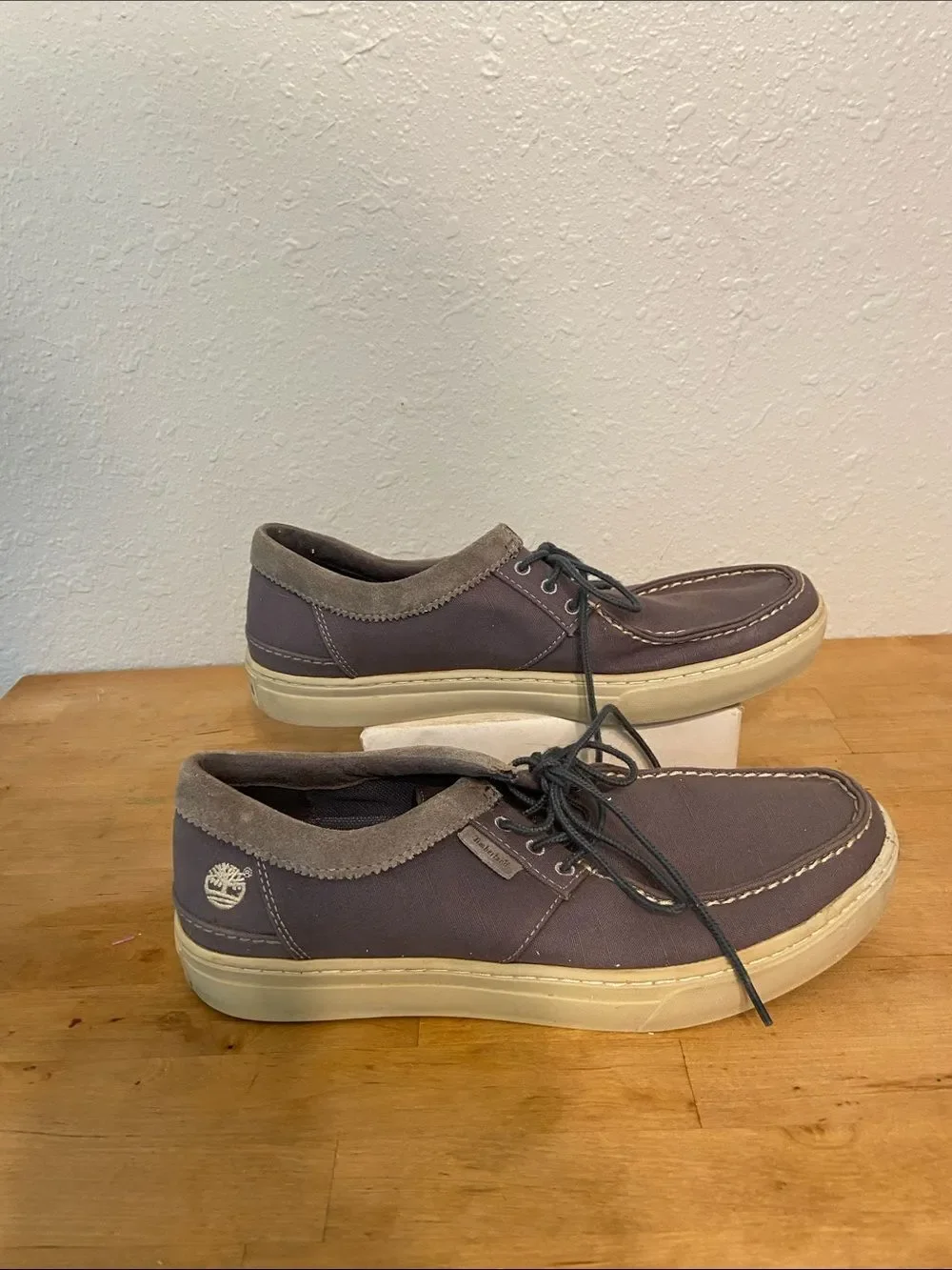 Timberland Earthkeepers Gray Canvas Boat Shoes Size 8.5